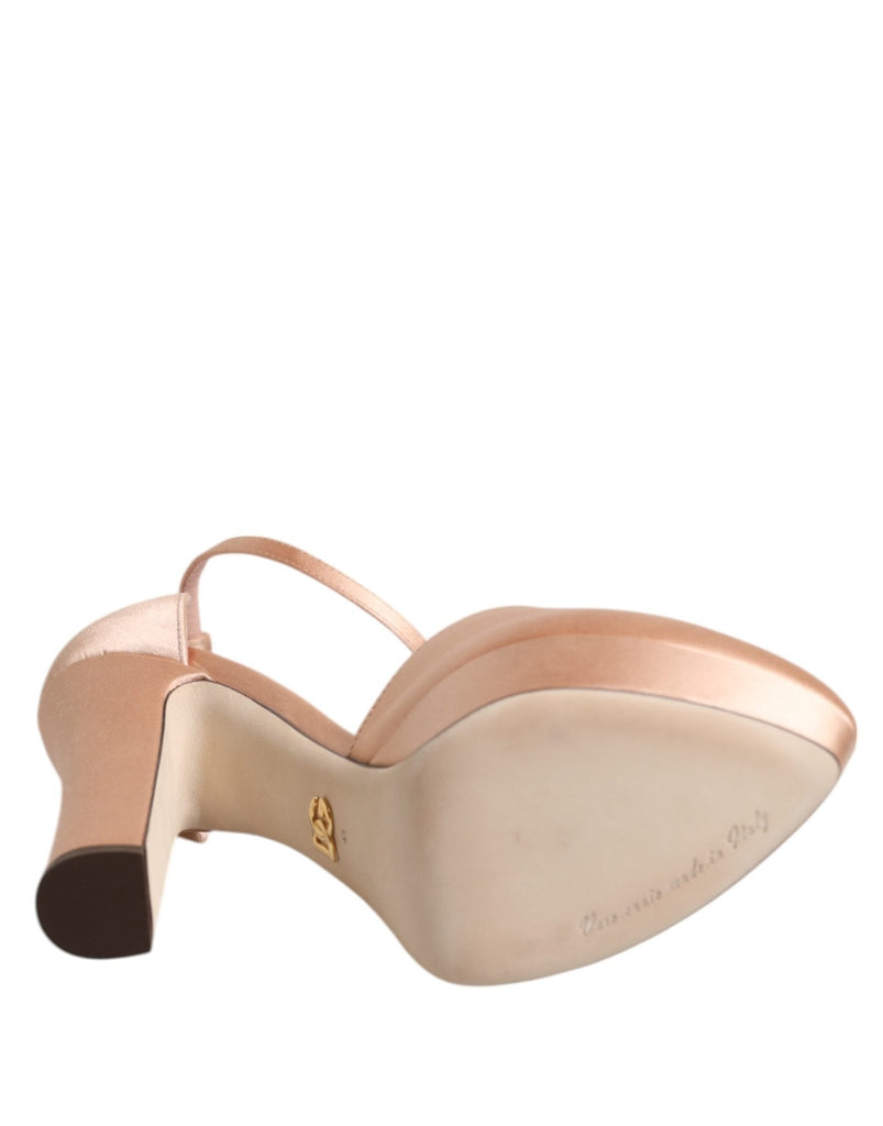 Dolce & Gabbana Pink Block Heels Ankle Strap Sandals Shoes - Beyzy Store - Dolce & Gabbana
