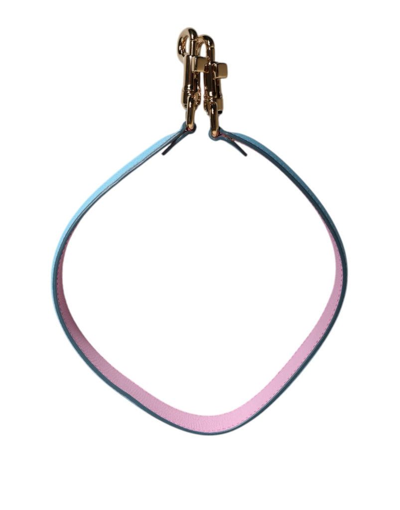 Dolce & Gabbana Pink Blue Leather Handle Bag Shoulder Strap - Beyzy Store - Dolce & Gabbana