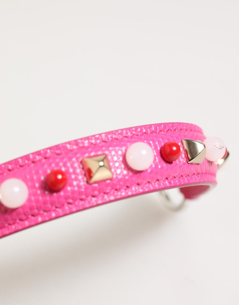 Dolce & Gabbana Pink Embellished Leather Bag Handle Women Shoulder Strap - Beyzy Store - Dolce & Gabbana