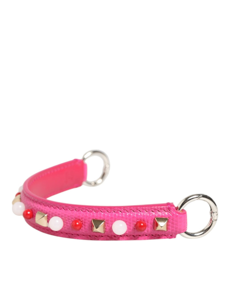 Dolce & Gabbana Pink Embellished Leather Bag Handle Women Shoulder Strap - Beyzy Store - Dolce & Gabbana