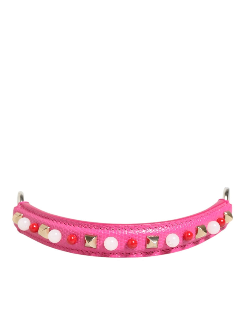 Dolce & Gabbana Pink Embellished Leather Bag Handle Women Shoulder Strap - Beyzy Store - Dolce & Gabbana
