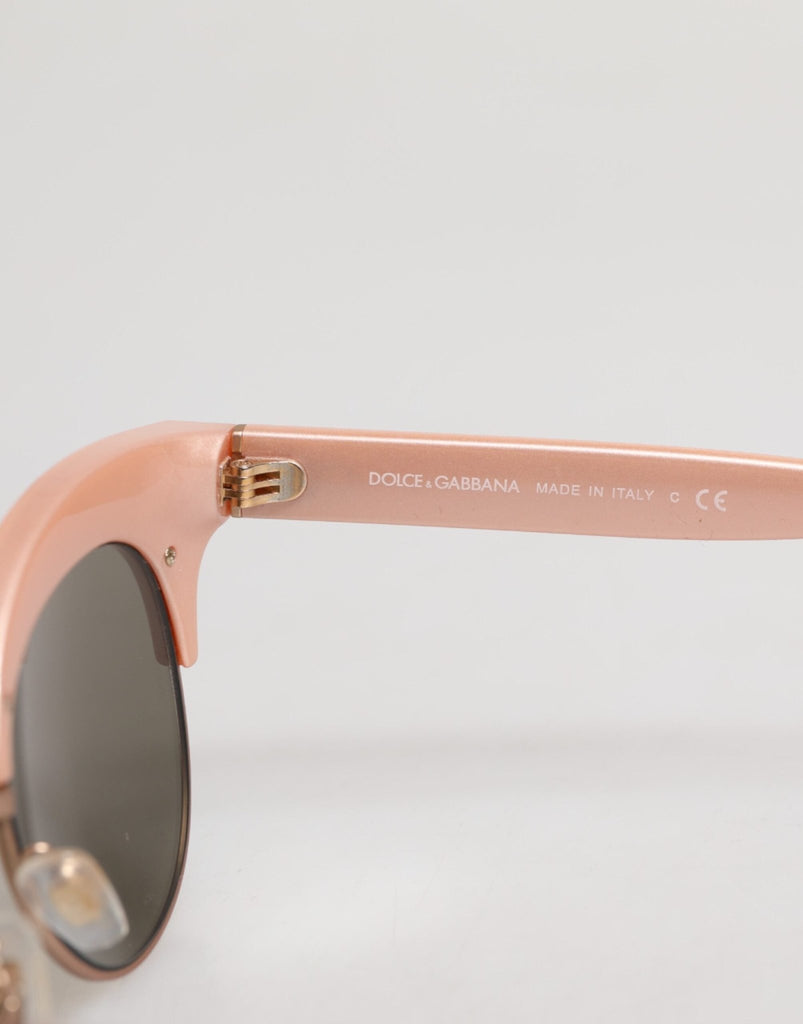Dolce & Gabbana Pink Gold Mirrored Cat Eye DG6109 Sequined Sunglasses - Beyzy Store - Dolce & Gabbana