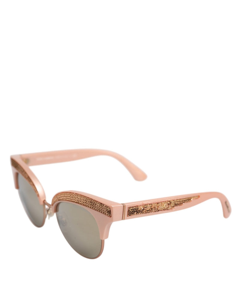 Dolce & Gabbana Pink Gold Mirrored Cat Eye DG6109 Sequined Sunglasses - Beyzy Store - Dolce & Gabbana