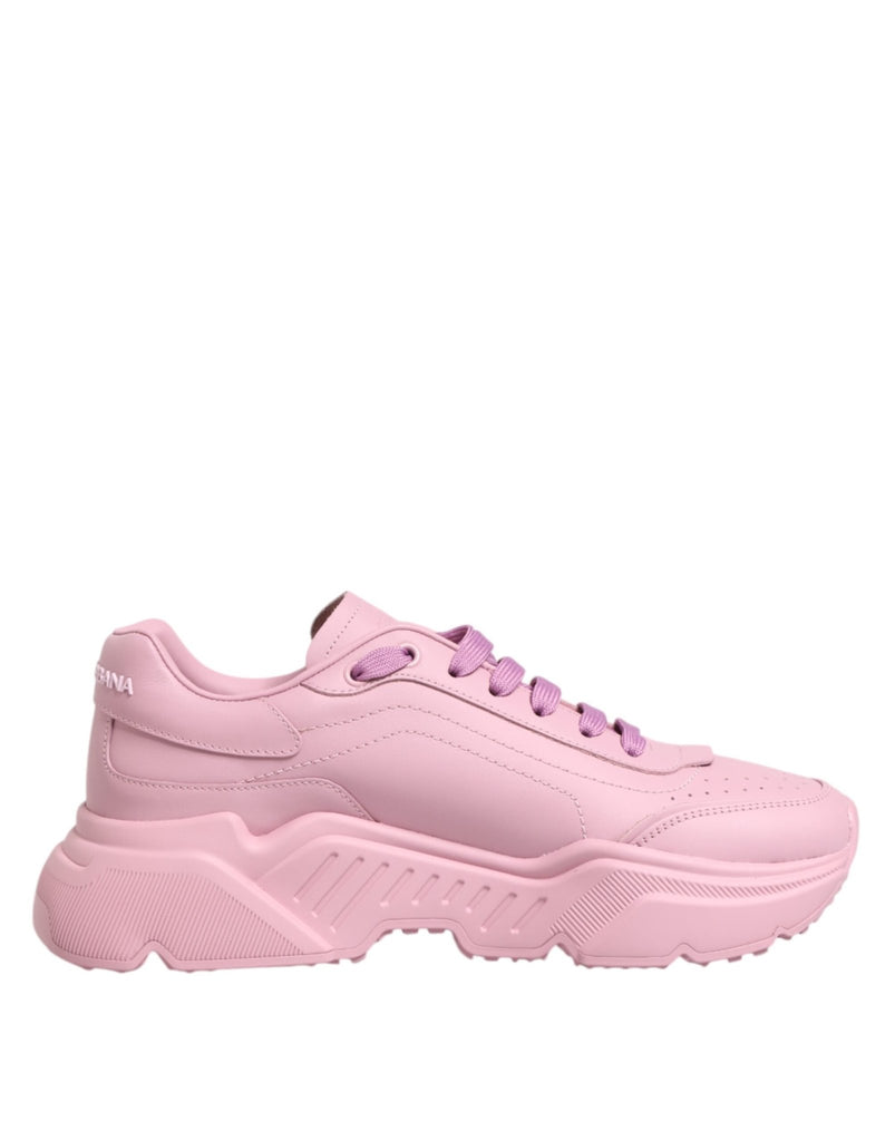 Dolce & Gabbana Pink Leather Daymaster Low Top Sneakers Shoes - Beyzy Store - Dolce & Gabbana
