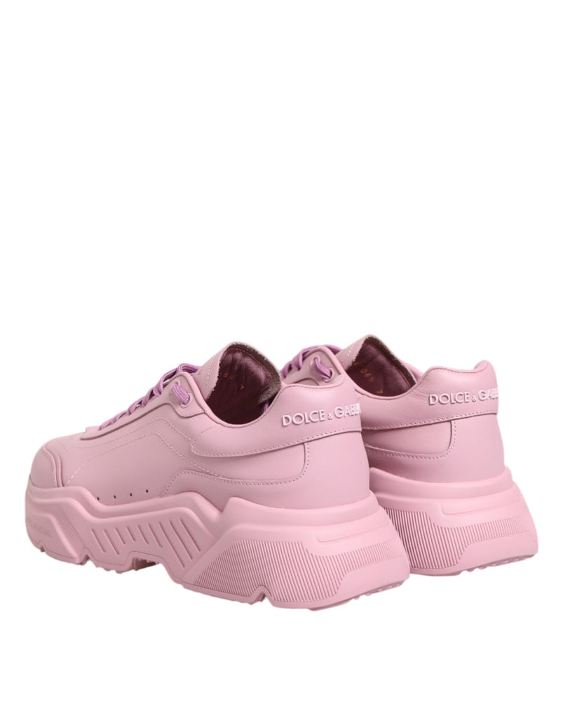 Dolce & Gabbana Pink Leather Daymaster Low Top Sneakers Shoes - Beyzy Store - Dolce & Gabbana
