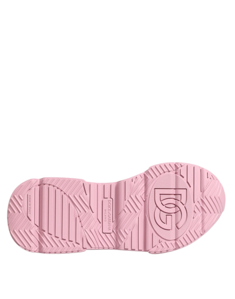 Dolce & Gabbana Pink Leather Daymaster Low Top Sneakers Shoes - Beyzy Store - Dolce & Gabbana
