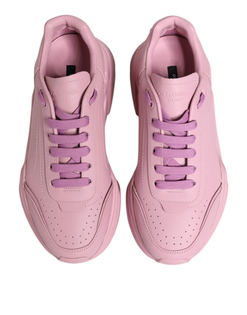 Dolce & Gabbana Pink Leather Daymaster Low Top Sneakers Shoes - Beyzy Store - Dolce & Gabbana