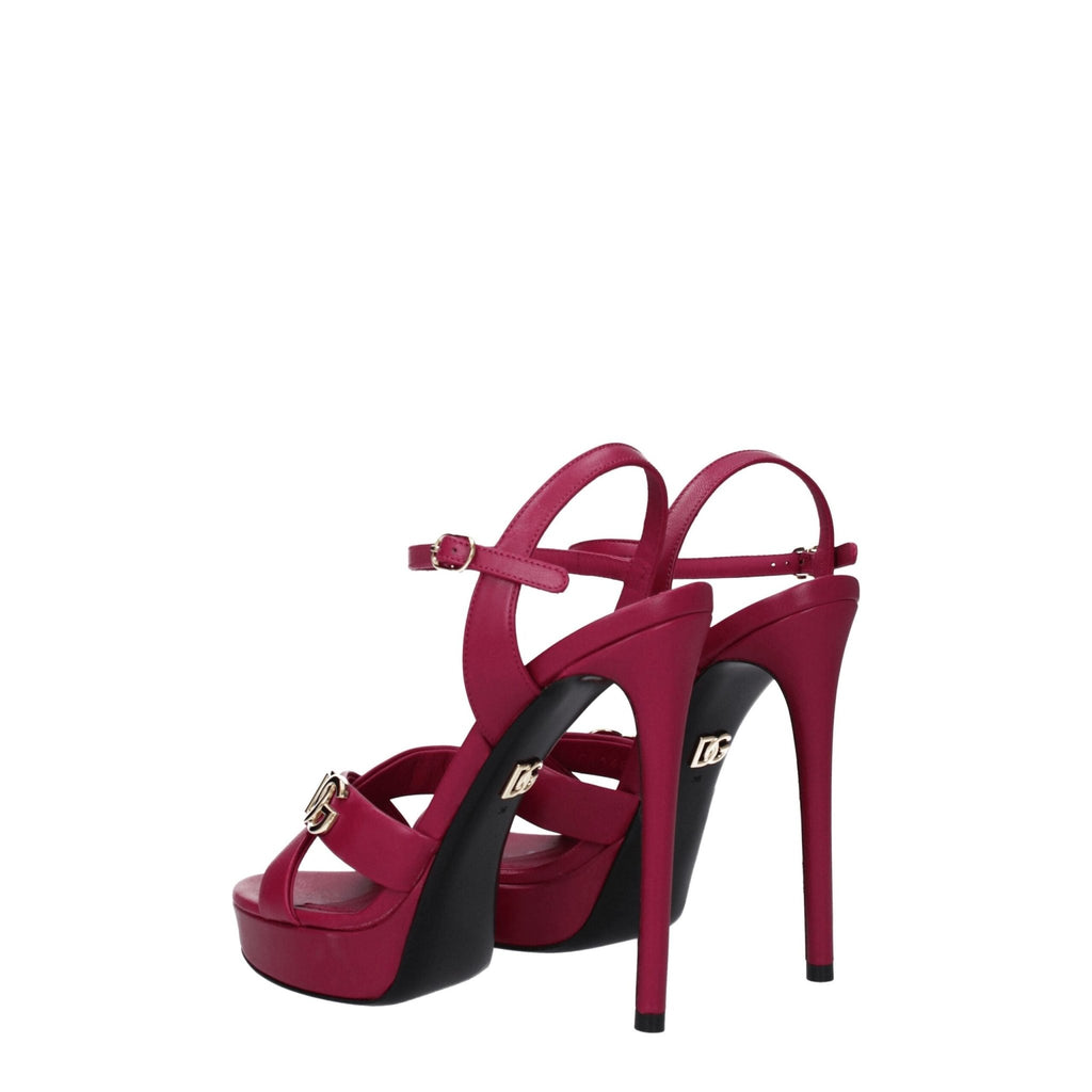 Dolce & Gabbana Pink Leather Platforms - Beyzy Store - Dolce & Gabbana