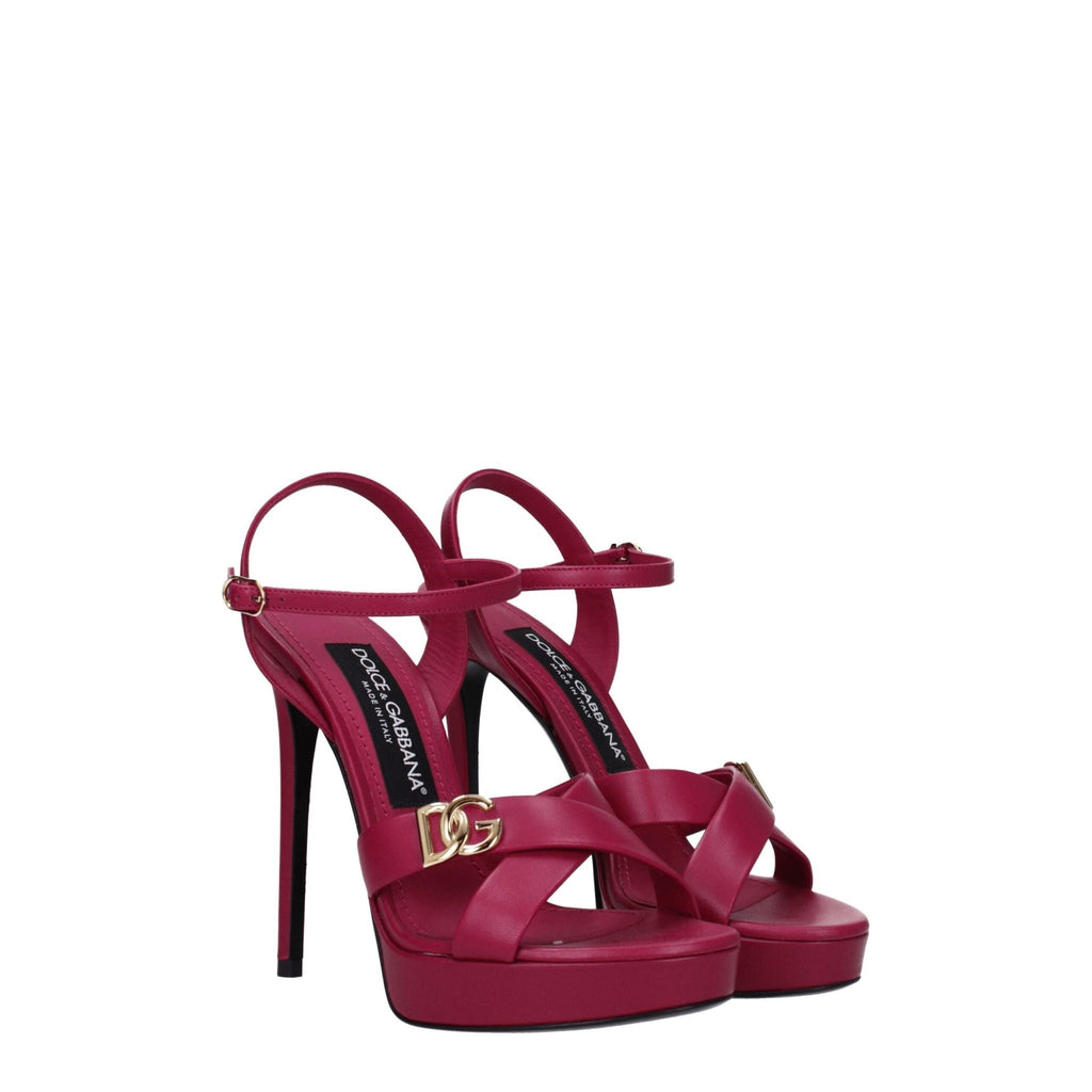 Dolce & Gabbana Pink Leather Platforms - Beyzy Store - Dolce & Gabbana