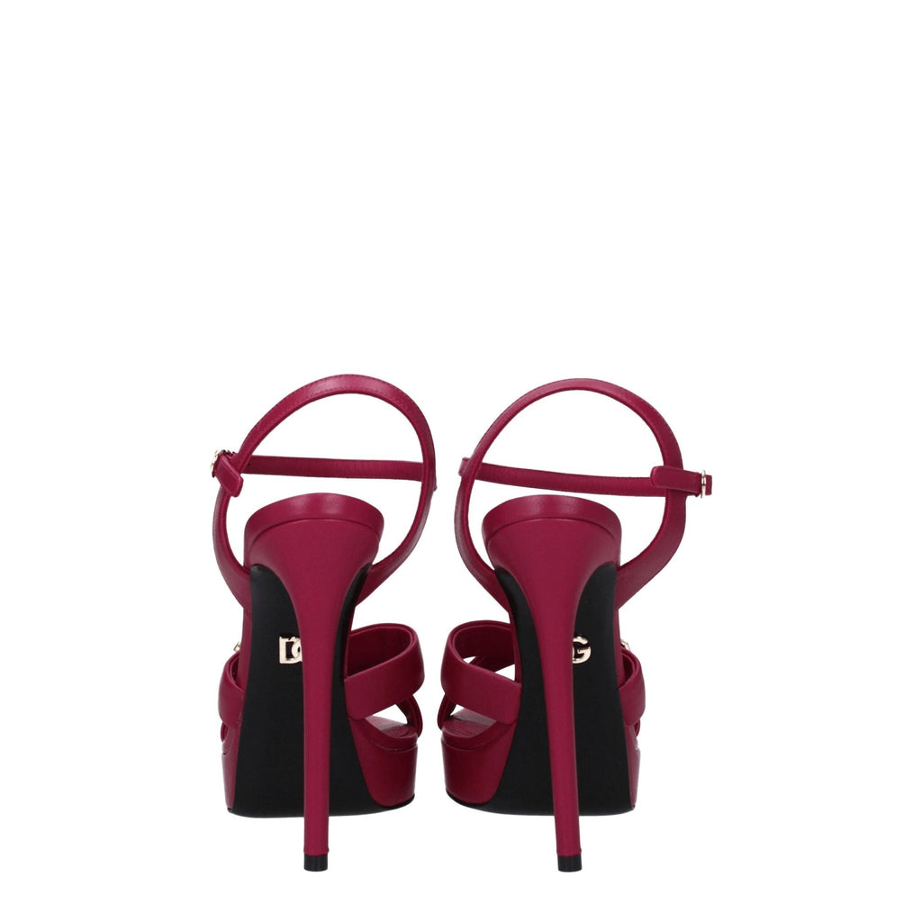 Dolce & Gabbana Pink Leather Platforms - Beyzy Store - Dolce & Gabbana