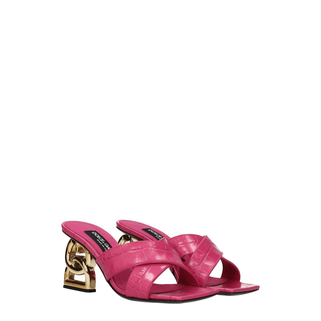 Dolce & Gabbana Pink Leather Sandal - Beyzy Store - Dolce & Gabbana