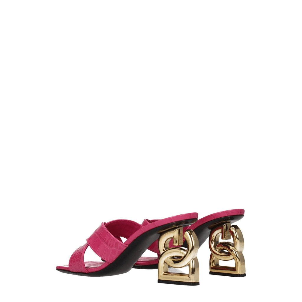 Dolce & Gabbana Pink Leather Sandal - Beyzy Store - Dolce & Gabbana