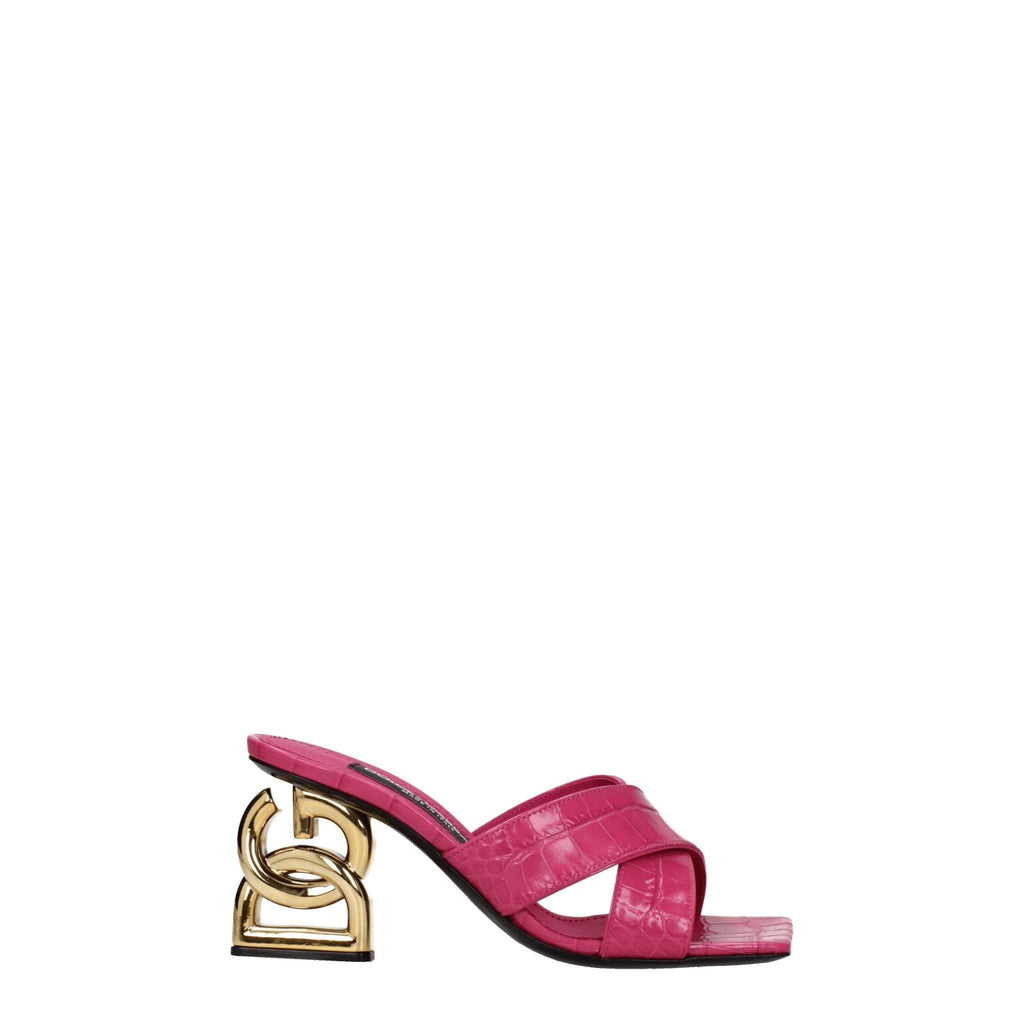 Dolce & Gabbana Pink Leather Sandal - Beyzy Store - Dolce & Gabbana