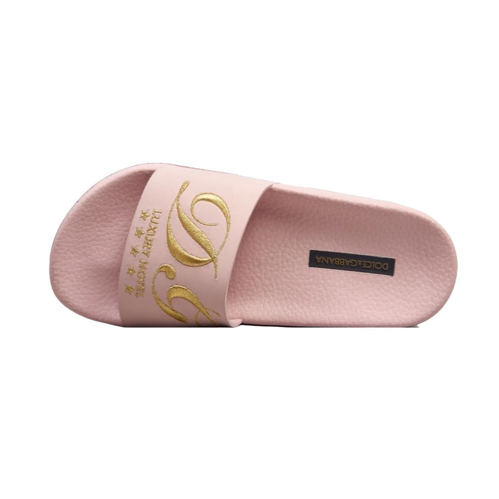 Dolce & Gabbana Pink Leather Slide - Beyzy Store - Dolce & Gabbana