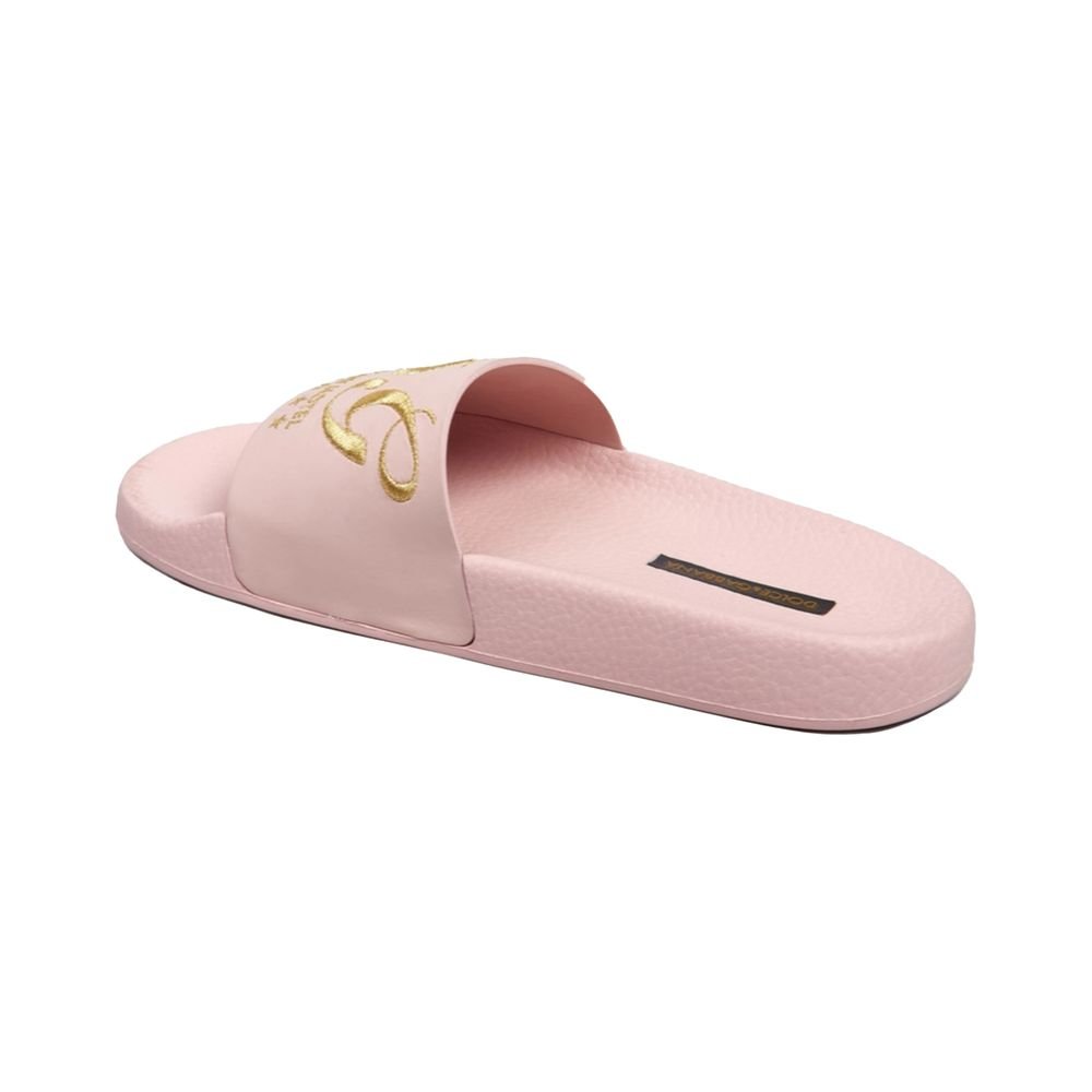 Dolce & Gabbana Pink Leather Slide - Beyzy Store - Dolce & Gabbana