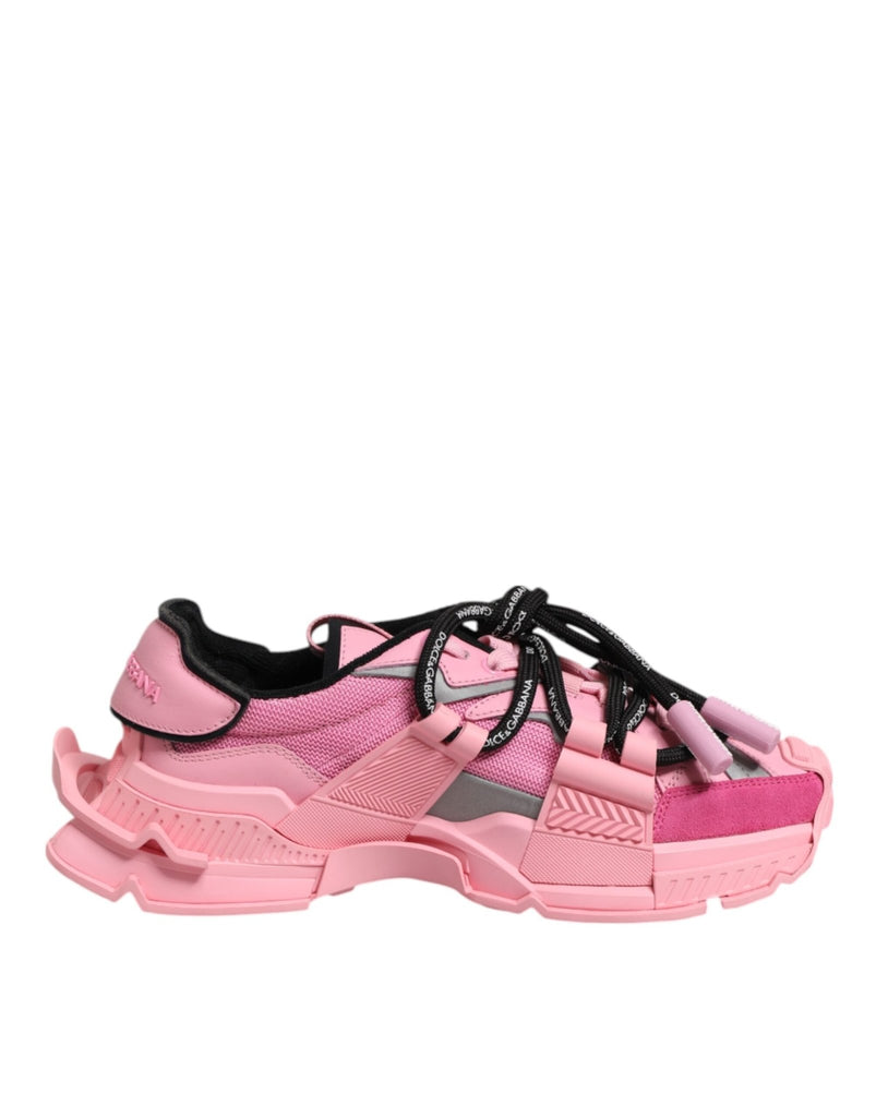 Dolce & Gabbana Pink Low Top Space Women Sneakers Shoes - Beyzy Store - Dolce & Gabbana