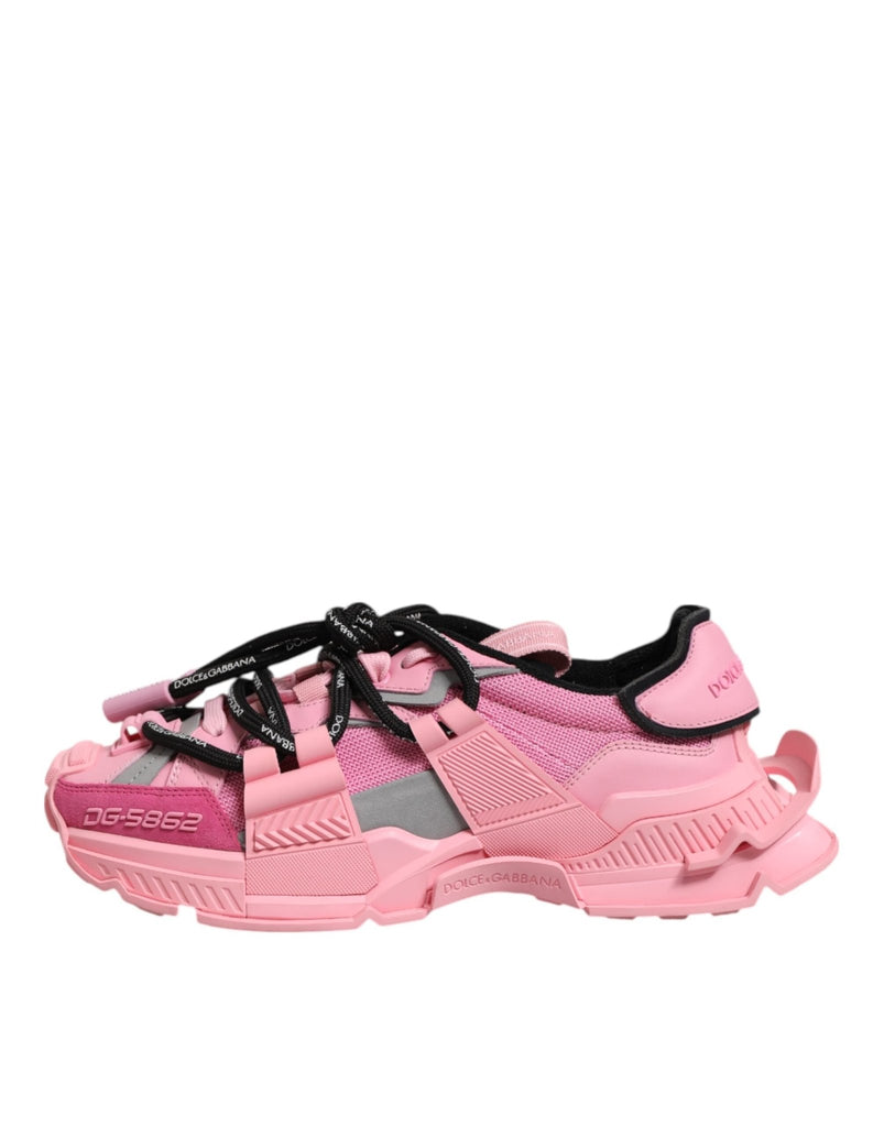 Dolce & Gabbana Pink Low Top Space Women Sneakers Shoes - Beyzy Store - Dolce & Gabbana