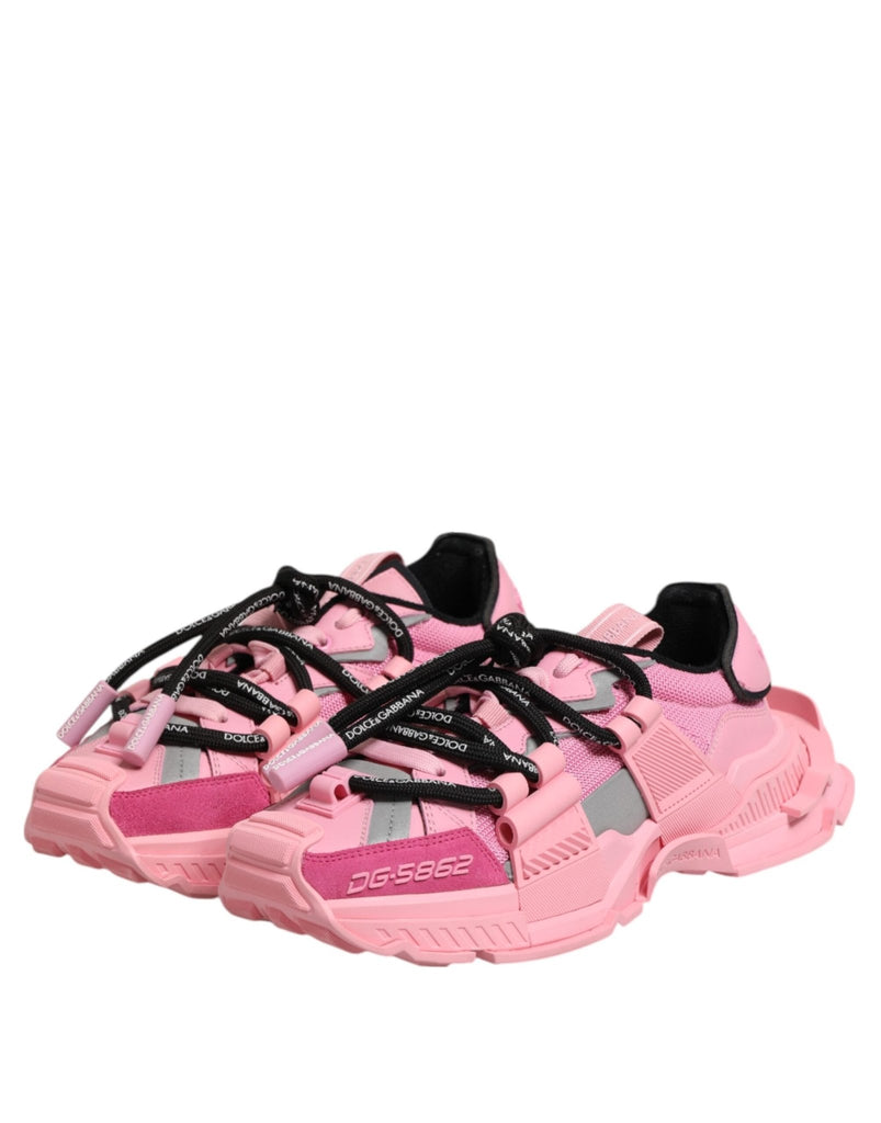 Dolce & Gabbana Pink Low Top Space Women Sneakers Shoes - Beyzy Store - Dolce & Gabbana