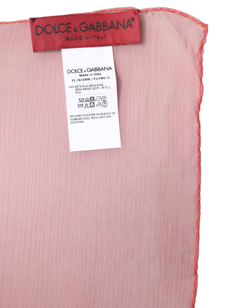 Dolce & Gabbana Pink Silk Rectangle Women Wrap Shawl Scarf - Beyzy Store - Dolce & Gabbana