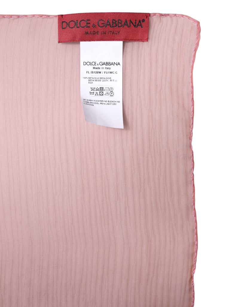 Dolce & Gabbana Pink Silk Rectangle Women Wrap Shawl Scarf - Beyzy Store - Dolce & Gabbana