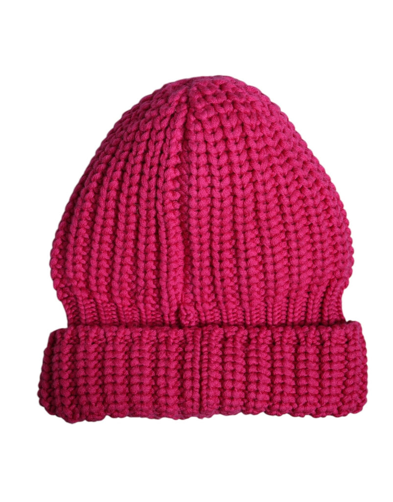 Dolce & Gabbana Pink Solid Wool Knitted Winter Beanie Hat - Beyzy Store - Dolce & Gabbana