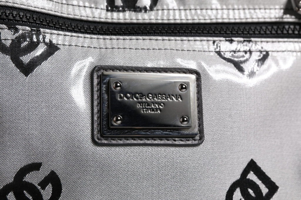Dolce & Gabbana Polyester Gray Black DG Logo Plaque Backpack Bag - Beyzy Store - Dolce & Gabbana
