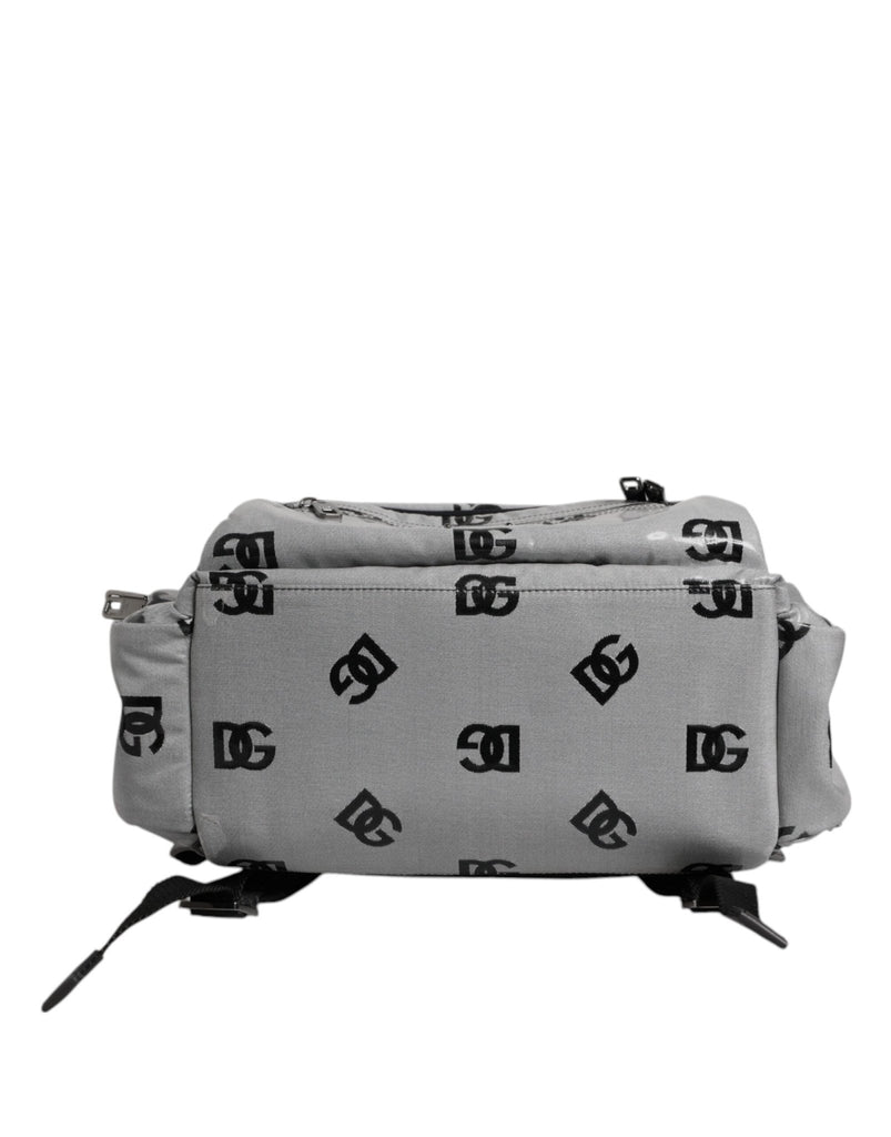 Dolce & Gabbana Polyester Gray Black DG Logo Plaque Backpack Bag - Beyzy Store - Dolce & Gabbana