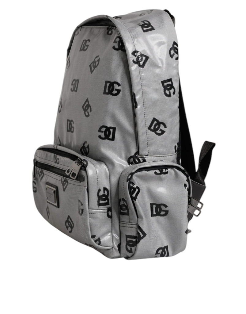 Dolce & Gabbana Polyester Gray Black DG Logo Plaque Backpack Bag - Beyzy Store - Dolce & Gabbana