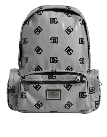 Dolce & Gabbana Polyester Gray Black DG Logo Plaque Backpack Bag - Beyzy Store - Dolce & Gabbana