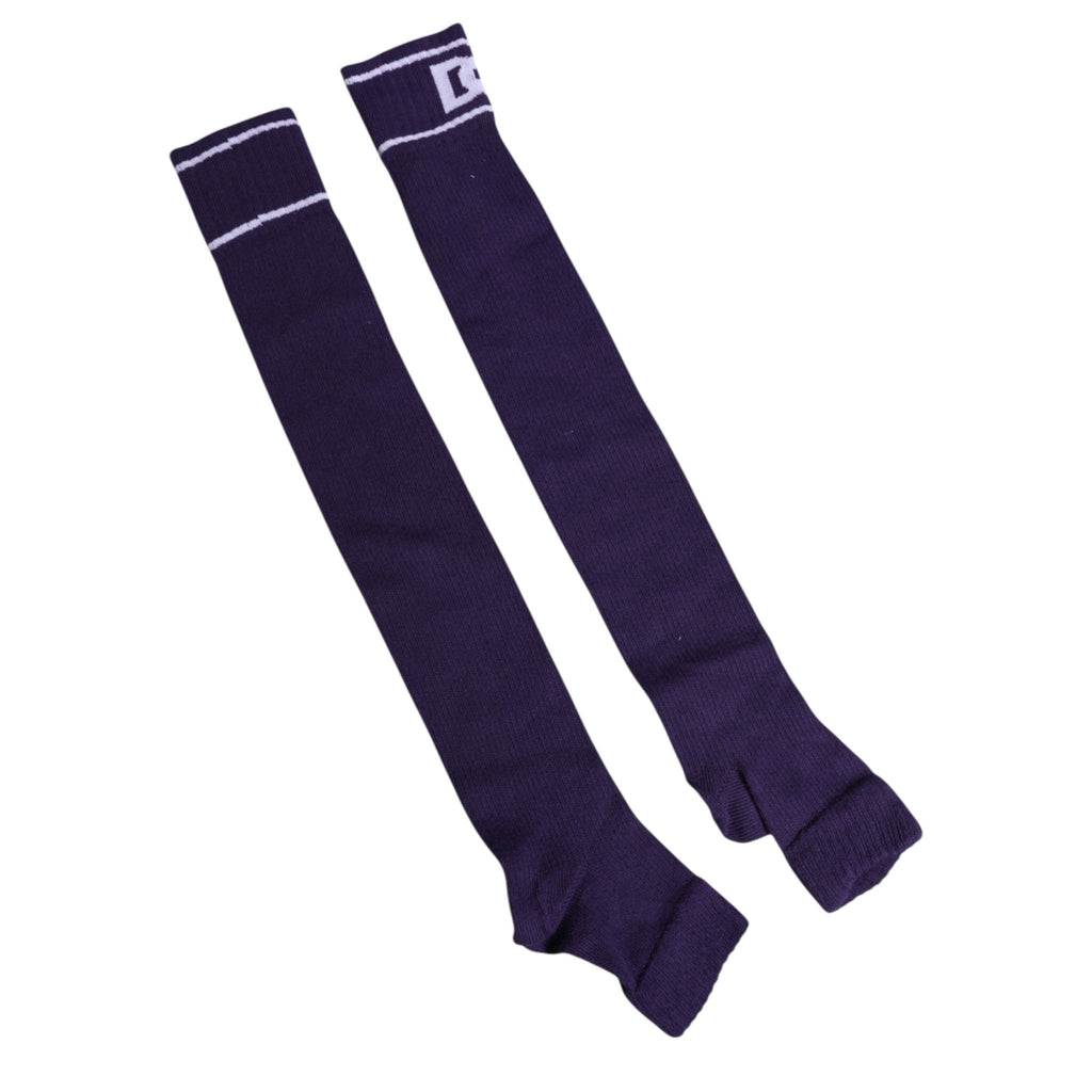 Dolce & Gabbana Purple Cotton DG Logo Print Open Toe Socks - Beyzy Store - Dolce & Gabbana