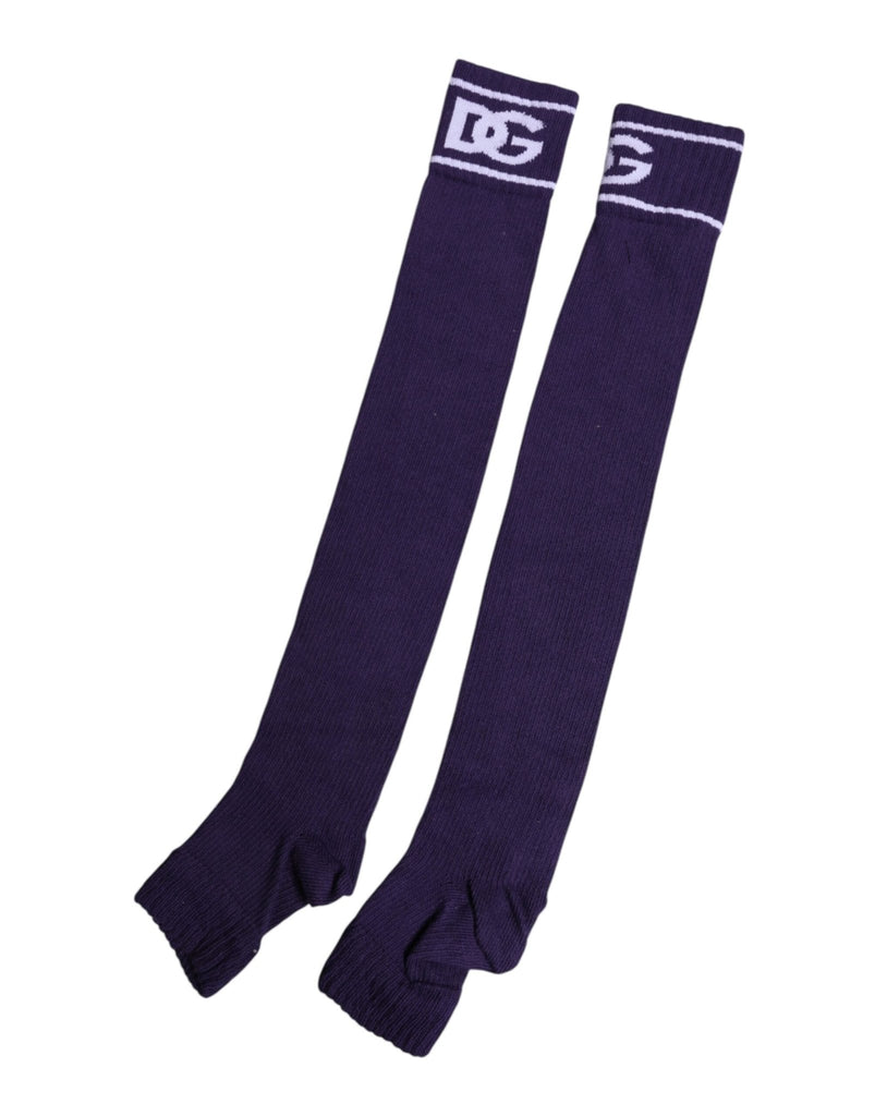 Dolce & Gabbana Purple Cotton DG Logo Print Open Toe Socks - Beyzy Store - Dolce & Gabbana