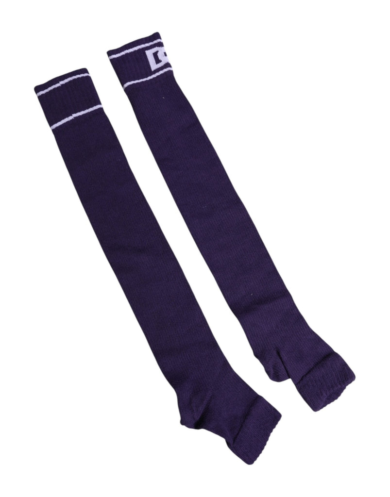 Dolce & Gabbana Purple Cotton DG Logo Print Open Toe Socks - Beyzy Store - Dolce & Gabbana