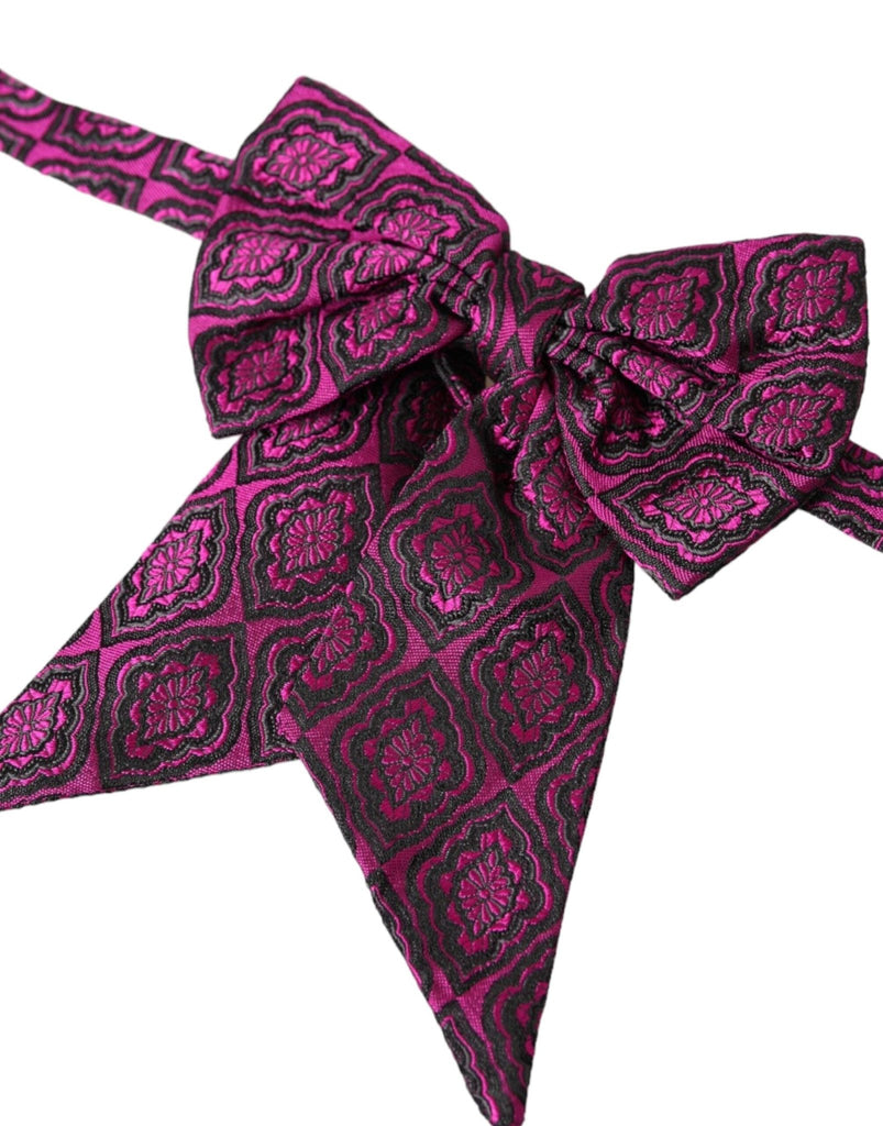 Dolce & Gabbana Purple Ribbon Silk Adjustable Neck Men Bow Tie - Beyzy Store - Dolce & Gabbana