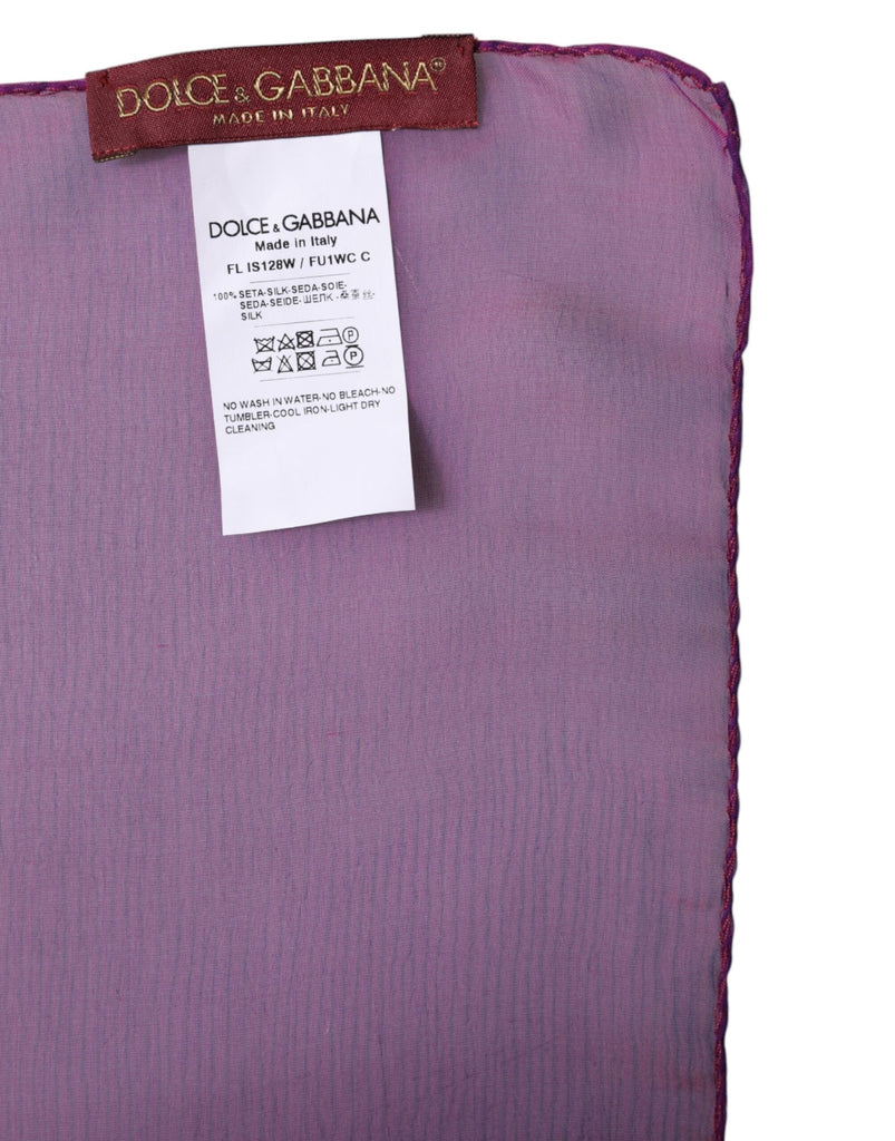 Dolce & Gabbana Purple Silk Rectangle Wrap Shawl Scarf - Beyzy Store - Dolce & Gabbana