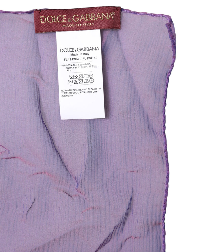 Dolce & Gabbana Purple Silk Rectangle Wrap Shawl Scarf - Beyzy Store - Dolce & Gabbana