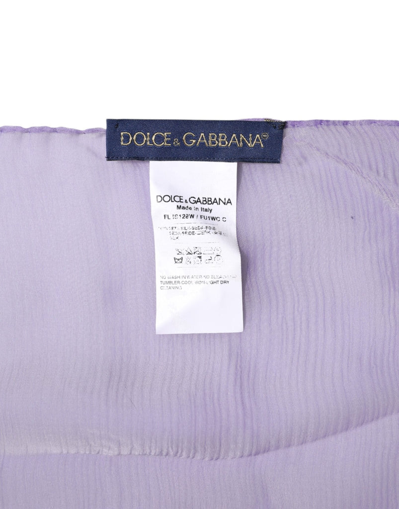 Dolce & Gabbana Purple Silk Rectangle Wrap Shawl Scarf - Beyzy Store - Dolce & Gabbana