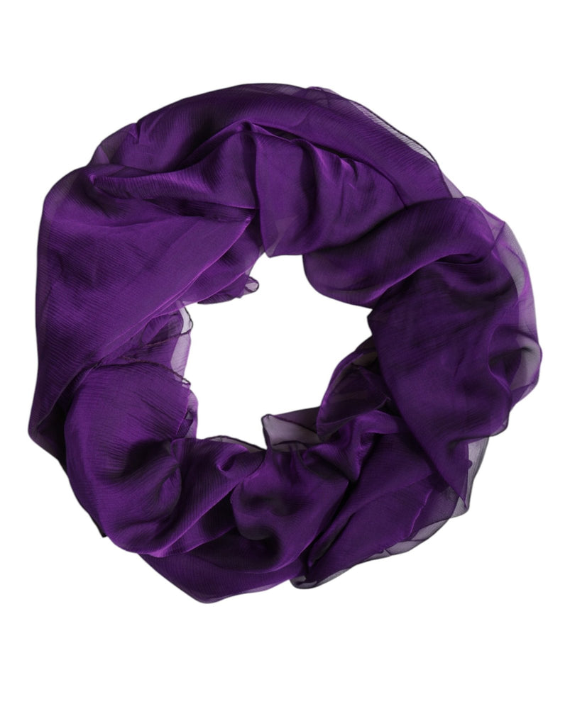 Dolce & Gabbana Purple Silk Rectangle Wrap Shawl Scarf - Beyzy Store - Dolce & Gabbana
