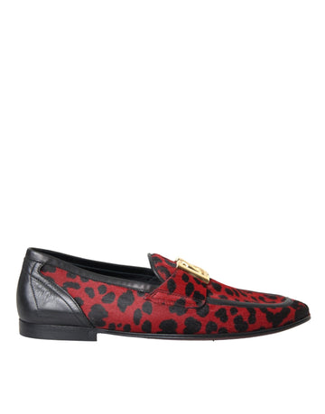 Dolce & Gabbana Red Black Leopard DG Loafers Formal Men Shoes - Beyzy Store - Dolce & Gabbana