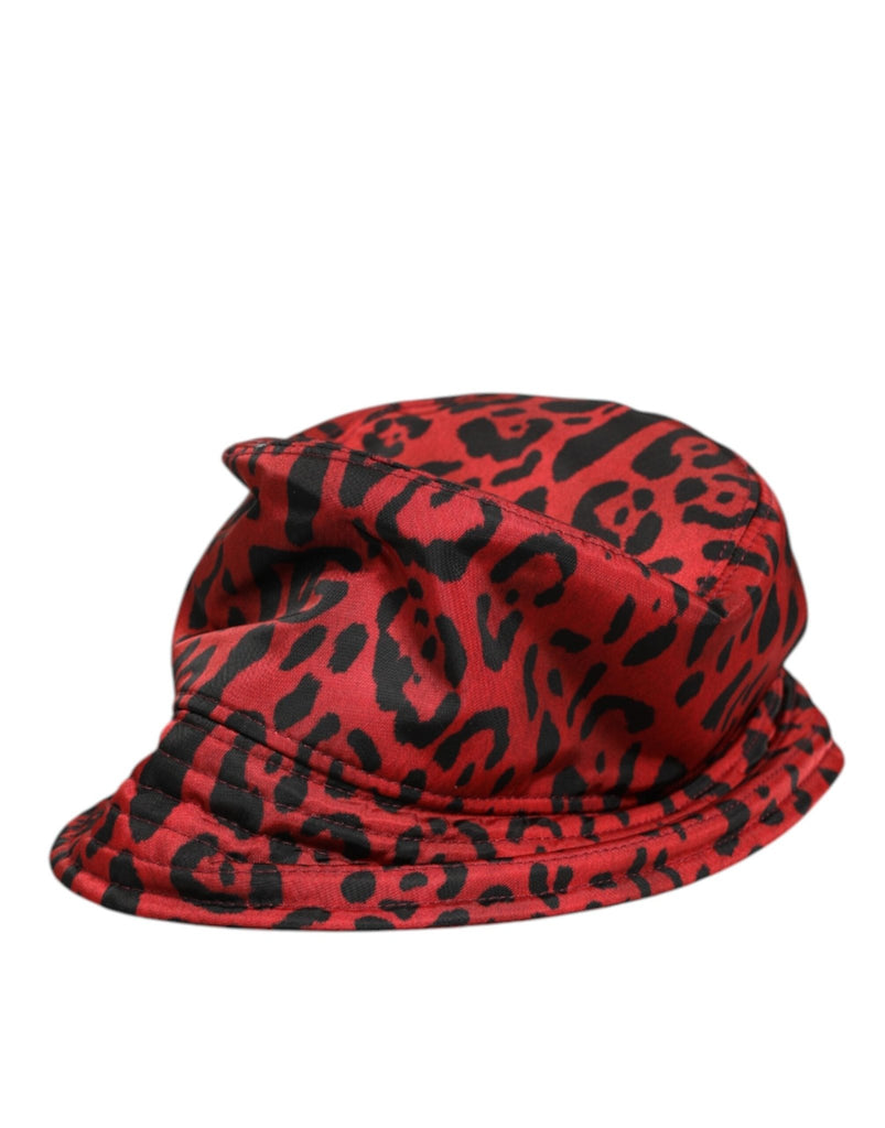 Dolce & Gabbana Red Black Nylon Leopard Print Bucket Men Cap Hat - Beyzy Store - Dolce & Gabbana