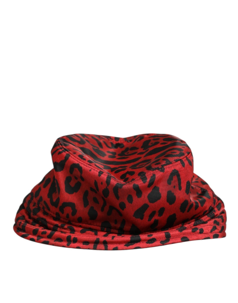Dolce & Gabbana Red Black Nylon Leopard Print Bucket Men Cap Hat - Beyzy Store - Dolce & Gabbana