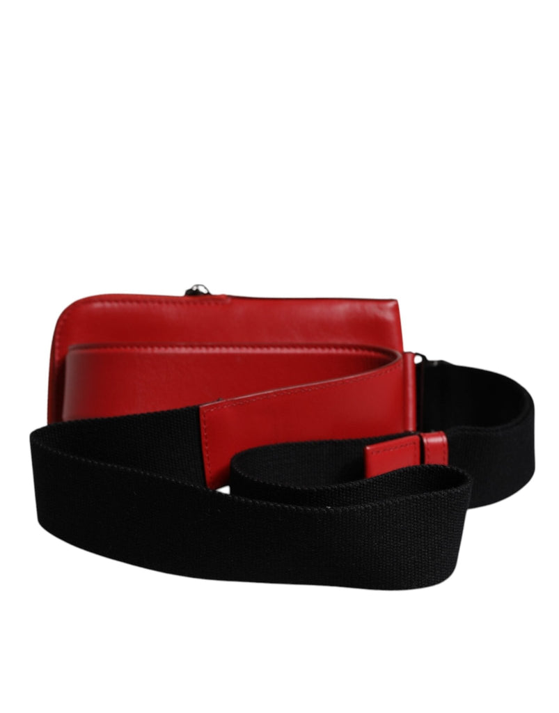 Dolce & Gabbana Red Calfskin Logo Purse Phone Belt Waist Bag - Beyzy Store - Dolce & Gabbana
