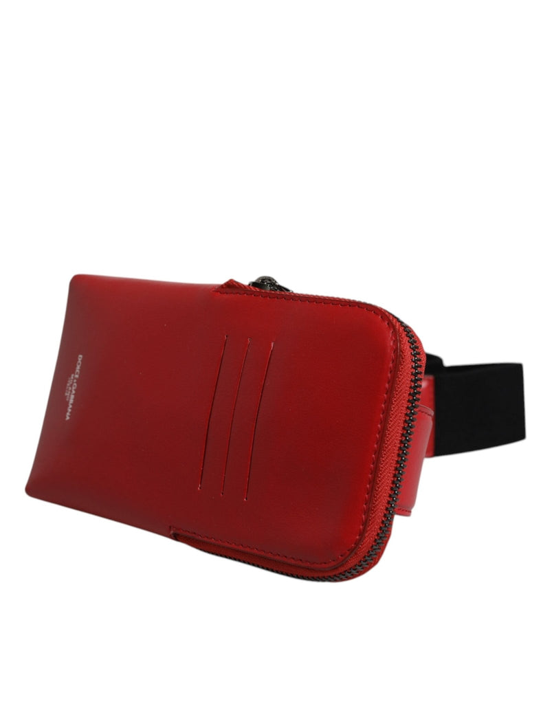 Dolce & Gabbana Red Calfskin Logo Purse Phone Belt Waist Bag - Beyzy Store - Dolce & Gabbana