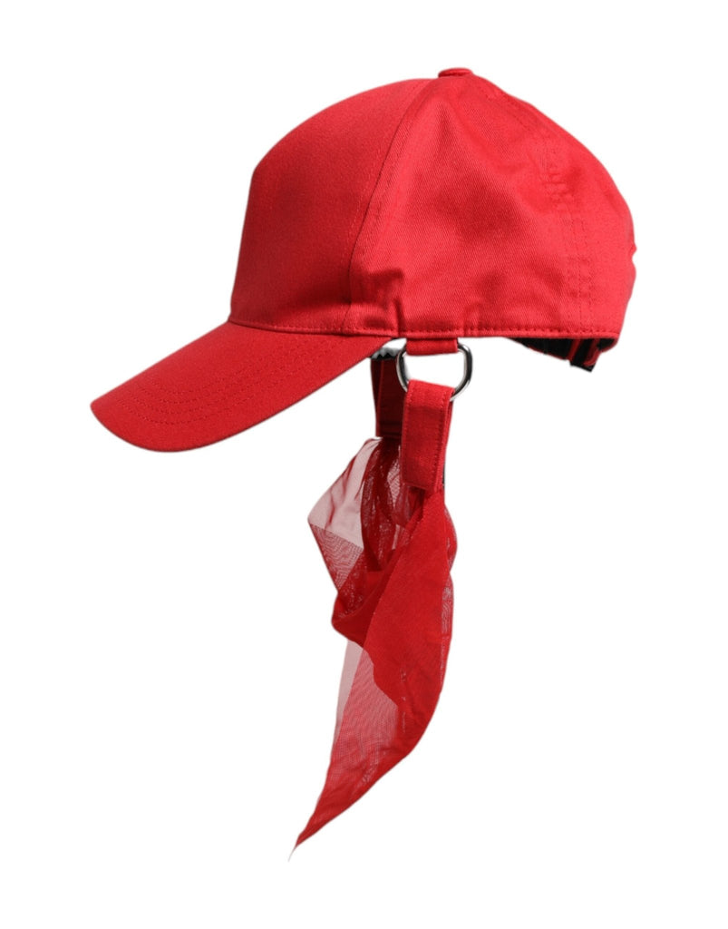 Dolce & Gabbana Red Cotton 6 Panels Women Baseball Cap - Beyzy Store - Dolce & Gabbana