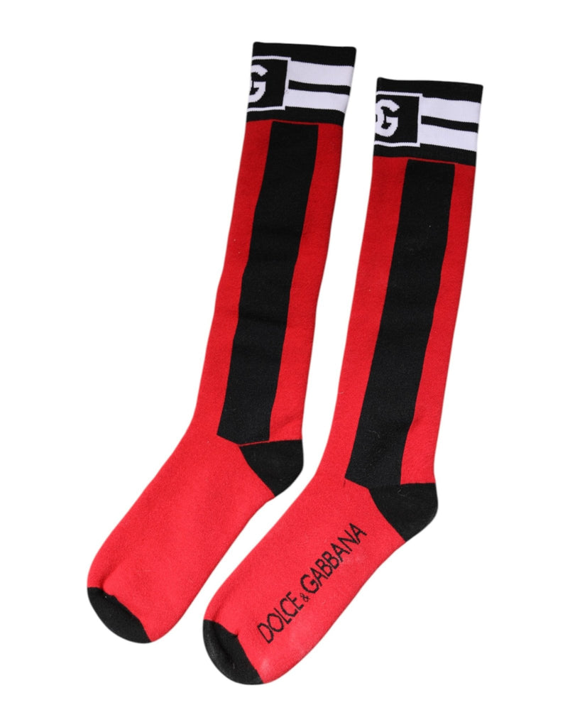 Dolce & Gabbana Red Cotton Stretch Printed Socks - Beyzy Store - Dolce & Gabbana