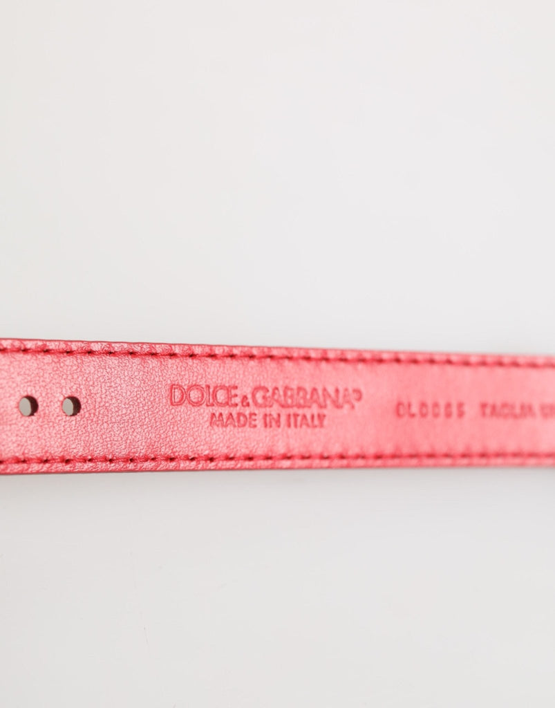 Dolce & Gabbana Red Exotic Leather Gold Tone Metal Buckle Women Armband - Beyzy Store - Dolce & Gabbana