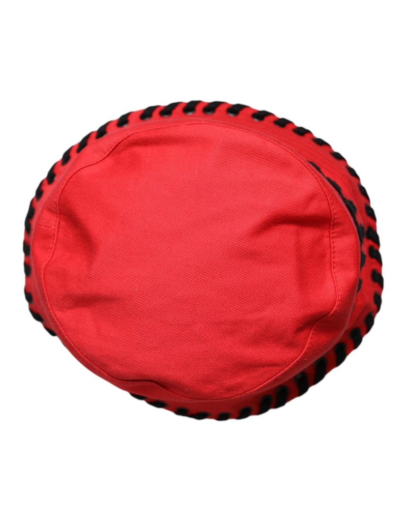 Dolce & Gabbana Red Lace Polyester Wide Brim Bucket Hat - Beyzy Store - Dolce & Gabbana