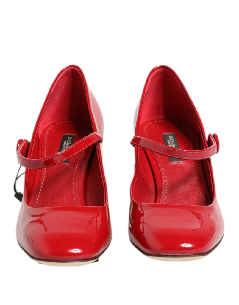 Dolce & Gabbana Red Leather DG Logo Heels Sandals Shoes - Beyzy Store - Dolce & Gabbana