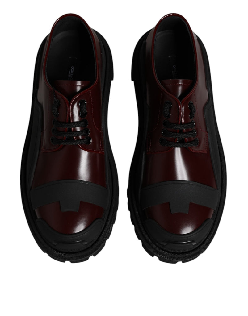 Dolce & Gabbana Red Leather Lace Up Trekking Dress Shoes - Beyzy Store - Dolce & Gabbana