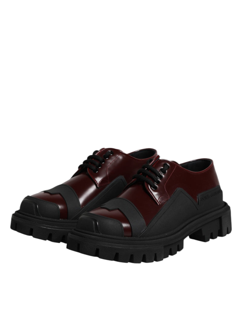 Dolce & Gabbana Red Leather Lace Up Trekking Dress Shoes - Beyzy Store - Dolce & Gabbana