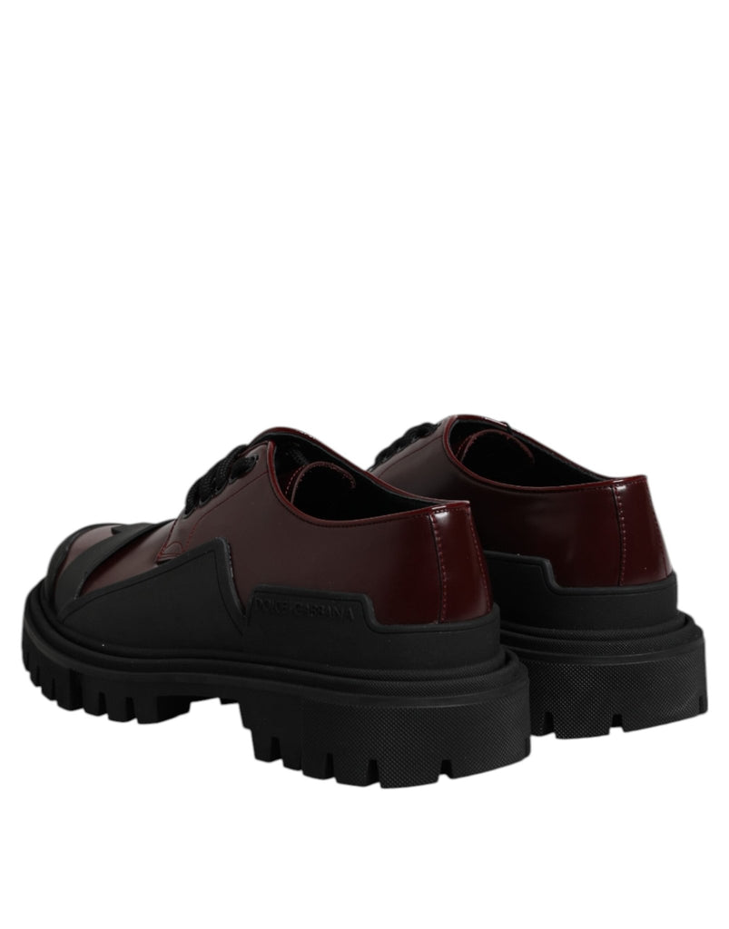 Dolce & Gabbana Red Leather Lace Up Trekking Dress Shoes - Beyzy Store - Dolce & Gabbana